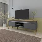 Rack Para Tv 75 Polegadas 2 Portas 180 Cm 4378 Carvalho Grafite Arly