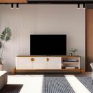Rack Para TV 75 Polegadas Adamantina 1800 Off White Nature Rack Para TV 75 Polegadas Adamantina 1800 Off White Nature