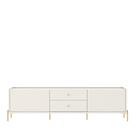 Rack para TV 75 Polegadas Jasper 220 cm Off White Fosco c/ Dourado - Província Rack para TV 75 Polegadas Jasper 220 cm Off White Fosco c/ Dourado - Província