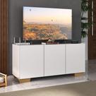 Rack Para Tv Até 32 Polegadas Com 3 Portas Multimóveis Mp1068 Branco/natural Branco/natural
