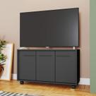 Rack para TV até 40 Polegadas 90cm com 3 Portas e Rodízio BRV Móveis Rack para TV até 40 Polegadas 90cm com 3 Portas e Rodízio BRV Móveis
