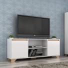 Rack para TV até 42 Polegadas 135cm 2 Portas 3 Prateleiras Benevello Branco
