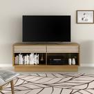Rack para TV até 42 Polegadas Com 2 Gavetas MDP Amêndoa/Offwhite Tecnomobili