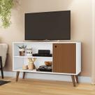 Rack para TV até 43 Pol 1 Porta Ripado Branco Rack para TV até 43 Pol 1 Porta Ripado Branco