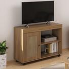 Rack para TV até 49 Polegadas MDF 91cm Rodizios Sampa Marrom Carvalho Rack para TV até 49 Polegadas MDF 91cm Rodizios Sampa Marrom Carvalho