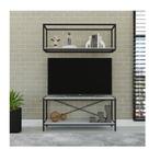 Rack para TV até 50 Polegadas 1 Nicho Aéreo Estilo Industrial Active Yescasa Rack para TV até 50 Polegadas 1 Nicho Aéreo Estilo Industrial Active Yescasa