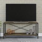 Rack para TV até 50 Polegadas 120cm 2 Prateleiras Industrial Active YesCasa Marrom Carvalho Dark Rack para TV até 50 Polegadas 120cm 2 Prateleiras Industrial Active YesCasa Marrom Carvalho Dark