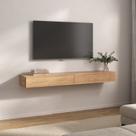 Rack para TV até 50 Polegadas 136cm Bancada Suspensa Tvs com 2 Portas Sierra Marrom Marron