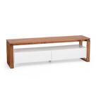 Rack para TV até 50 polegadas 2 gavetas 1 nicho em Madeira e MDF Branco Craft Artemobili Rack para TV até 50 polegadas 2 gavetas 1 nicho em Madeira e MDF Branco Craft Artemobili