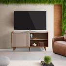 Rack para TV até 50 Polegadas MDF 135,7cm New Austin Cinza Grigio Fosco/Cinamomo Mel