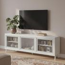 Rack para TV até 55" Bancada 135cm Refresh com 3 Portas de Vidro e 2 Prateleiras