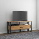Rack para TV até 55" Industrial 140 Cm 100% MDF Freijó Preto Fosco Pradel