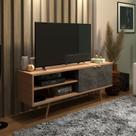 Rack para TV até 55 Polegadas 160cm Pés em Madeira Maciça 2 Portas R1482