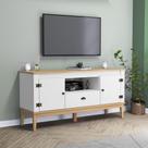Rack para TV até 55 Polegadas 2 Portas 1 Gaveta com Pés de Madeira Colonial Movelbento