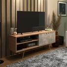 Rack Para TV até 55 Polegadas 2 Portas R1482 Amêndoa/Concreto Rack Para TV até 55 Polegadas 2 Portas R1482 Amêndoa/Concreto
