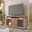 Rack Para Tv Até 55 Polegadas Bancada Dragon Com Nicho Organizador E Porta De Correr
