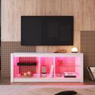 Rack para TV até 55 Polegadas com LED 136cm Gamer com 2 Prateleiras em Vidro