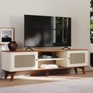 Rack para TV Até 55 Polegadas Erice com 2 Porta e Pés - Pinho / Off White