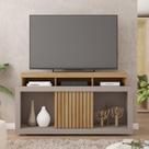 Rack para TV até 55 Polegadas MDF 136,2cm Frisos Decorativos Valença Marrom Buriti/Fendi