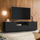 Rack para TV até 55 Polegadas MDF 180cm Rodízios Royal Preto