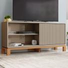 Rack para TV Até 55 Polegadas Mondrian 1 Porta 1 Prateleira Ripado 3d Sued/Freijó - Caemmun