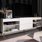 Rack para TV Até 55 Polegadas Roma 1 Porta 2 Prateleiras Branco Fosco - Panorama Móveis