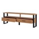 Rack Para TV Até 60 Pol. Estilo Industrial 2 Gavetas F42 Freijó/Preto Fosco - Pradel