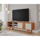 Rack para TV até 60 Polegadas 100% MDF 180cm Pés em Madeira Maciça Linhares Espresso Móveis