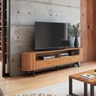 Rack para TV até 60 Polegadas 100% MDF 220cm Canto Arredondado 2 Gavetas Marrom Freijó/Preto Fosco Rack para TV até 60 Polegadas 100% MDF 220cm Canto Arredondado 2 Gavetas Marrom Freijó/Preto Fosco
