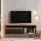 Rack para TV até 60 Polegadas 163,4cm Nt1315 Porta Basculante Frisado Marrom Freijó Trend/Preto Tx Rack para TV até 60 Polegadas 163,4cm Nt1315 Porta Basculante Frisado Marrom Freijó Trend/Preto Tx