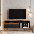 Rack para TV até 60 Polegadas 163,4cm Nt1315 Porta Basculante Frisado Marrom Freijó Trend/Preto Tx Rack para TV até 60 Polegadas 163,4cm Nt1315 Porta Basculante Frisado Marrom Freijó Trend/Preto Tx