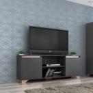 Rack para TV até 60 Polegadas 180cm 2 Portas 3 Prateleiras Benevello Quiditá Cinza Grafite