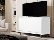 Rack para TV até 60 polegadas 3 Portas Bela Branco Rack Sala Jantar Quarto Retrô Pés Madeira Cozinha Adega 3 Porta Multiuso Organizador s Prateleiras Rack para TV até 60 polegadas 3 Portas Bela Branco Rack Sala Jantar Quarto Retrô Pés Madeira Cozinha Adega 3 Porta Multiuso Organizador s Prateleiras