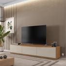 Rack para TV até 60 Polegadas MDF 180cm 2 Portas 1 Gaveta Eros Bege Cedro/Off White