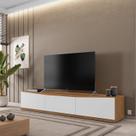 Rack para TV até 60 Polegadas MDF 180cm 2 Portas 1 Gaveta Eros Cedro/Branco Rack para TV até 60 Polegadas MDF 180cm 2 Portas 1 Gaveta Eros Cedro/Branco