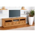 Rack para TV até 60 Polegadas Rústico 3 Gavetas Madeira Maciça 170cm England Marrom