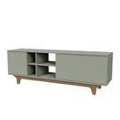 Rack para TV até 65'' com 2 Portas e Nichos 160cm Lars - Verde