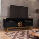 Rack Para Tv Até 65" Larimar Bechara Preto Fosco C/Cinamomo