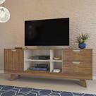 Rack Para Tv Até 65 Michigan Com 2 Gavetas E 4 Nichos Pinho / Off White