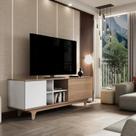 Rack para TV até 65 Polegadas 100% MDF 160cm 160X55X40Cm Lars Marrom Freijó/Branco Rack para TV até 65 Polegadas 100% MDF 160cm 160X55X40Cm Lars Marrom Freijó/Branco