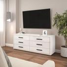 Rack para TV até 65 Polegadas 150,1cm Comoda com 6 Gavetas Valência Branco Rack para TV até 65 Polegadas 150,1cm Comoda com 6 Gavetas Valência Branco