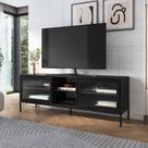 Rack para TV até 65 Polegadas 180cm 2 Portas e 3 Prateleiras Euforia Yescasa Preto