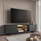 Rack para TV até 65 Polegadas 180cm com LED Aurora Mel/Grafite Yescasa Rack para TV até 65 Polegadas 180cm com LED Aurora Mel/Grafite Yescasa