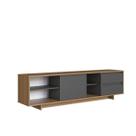 Rack para TV até 65 Polegadas 180cm com Nichos 2 gavetas Linea Mel/Grafite Rack para TV até 65 Polegadas 180cm com Nichos 2 gavetas Linea Mel/Grafite