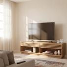 Rack para TV até 65 Polegadas 200cm Sala de Estar Moderno Metros - Tvs , com 2 Gavetas Bege Natural Rack para TV até 65 Polegadas 200cm Sala de Estar Moderno Metros - Tvs , com 2 Gavetas Bege Natural