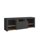 Rack Para Tv Até 65 Polegadas Com 2 Portas E 5 Nichos Grafite Mel