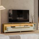 Rack para TV até 65 Polegadas com LED e Rodízios MDF 175cm Marrom