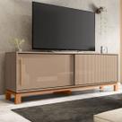 Rack para TV Até 65 Polegadas Mondrian 2 Portas Ripado 3d Sued/Freijó - Caemmun Rack para TV Até 65 Polegadas Mondrian 2 Portas Ripado 3d Sued/Freijó - Caemmun