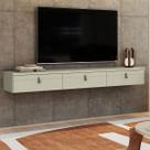 Rack para TV Até 65 Polegadas Suspenso Nuke 3 Portas Off White - Pnr Móveis