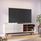 Rack para TV até 70 Pol com Adega 180x64cm Noronha Off White Freijó Rack para TV até 70 Pol com Adega 180x64cm Noronha Off White Freijó